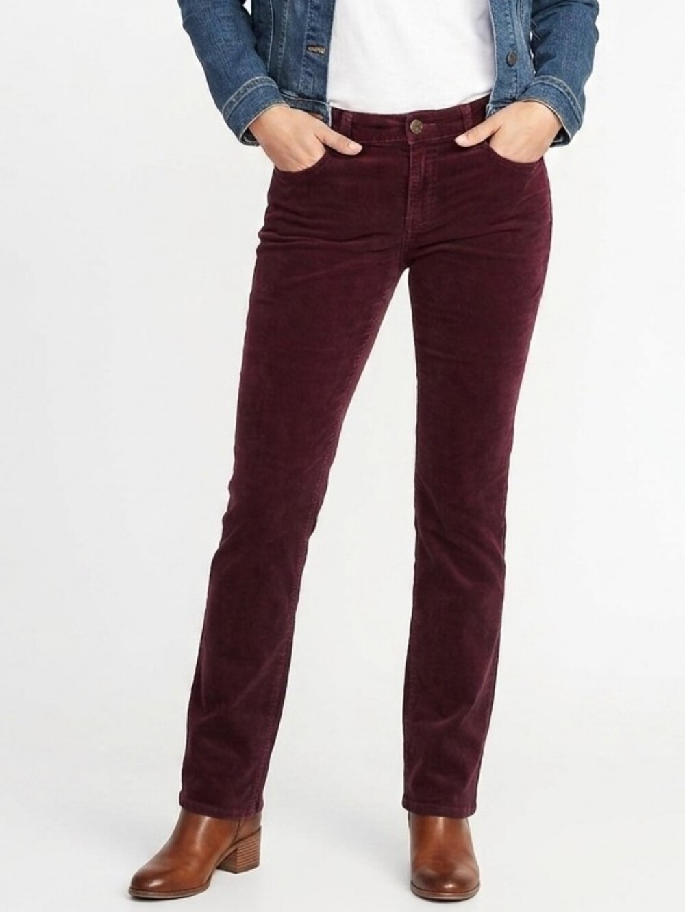 Old Navy Maroon Corduroy Boot Cut Pants 12 LONG - Picture 12 of 13